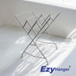 EzyHanger EH3500A stainless steel foldable drying rack clothes drying rack with bottom rack for extra space durable rust-resistant laundry rack for shoes and pillows compact foldable drying rack with wheels versatile stainless steel clothes rack for home