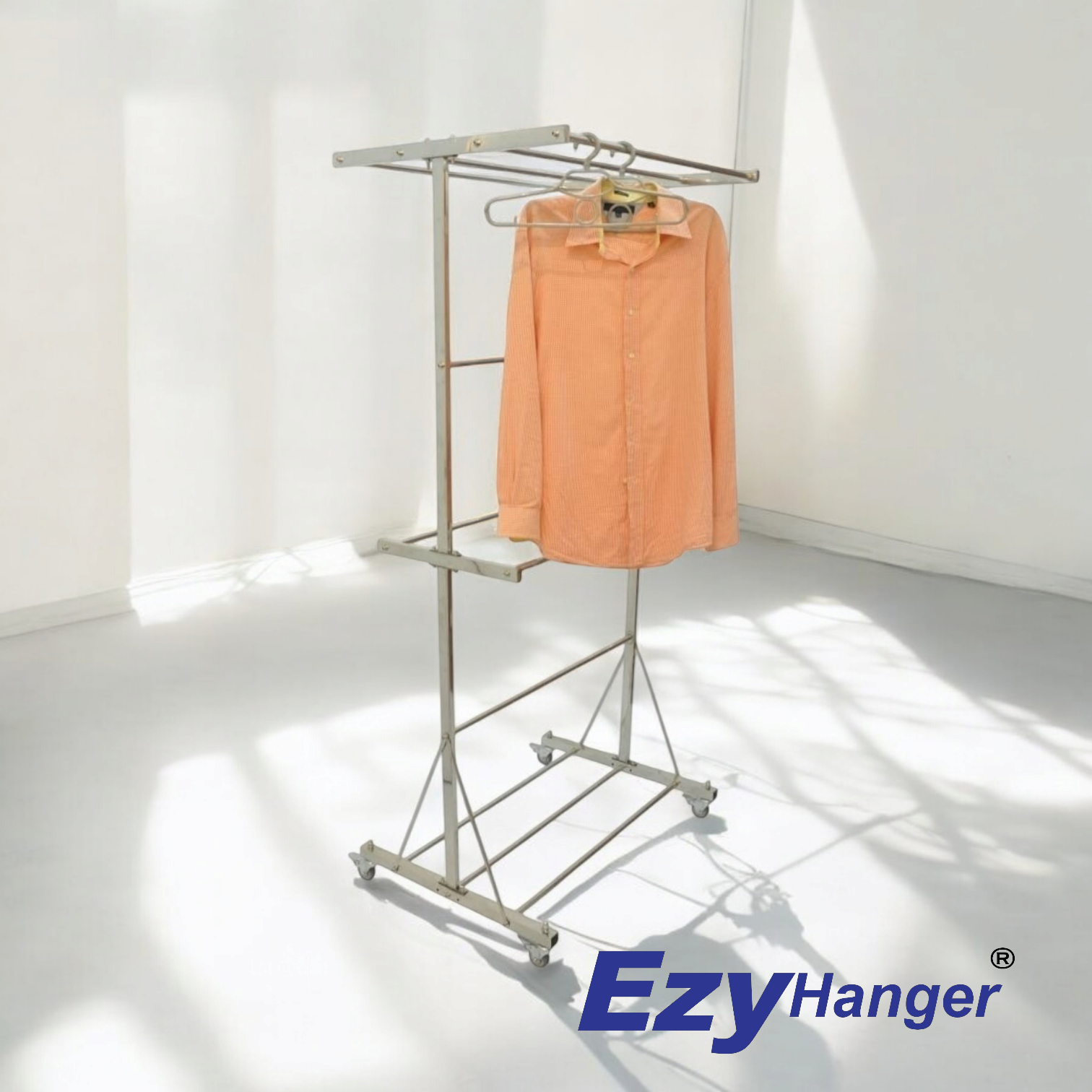 EzyHanger Stainless Steel Clothes Drying Rack value-for-money clothes drying rack durable laundry drying rack compact stainless steel drying rack lockable wheels clothes rack anti-vibration stainless steel drying rack
