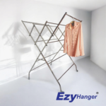 EzyHanger EH3500 stainless steel clothes drying rack free-standing unobstructed laundry drying solution versatile and mobile clothes drying rack heavy-duty stainless steel rack for indoor and outdoor use foldable laundry rack with lockable wheels