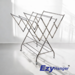 EzyHanger EH3580A adjustable stainless steel clothes drying rack multi-height laundry drying rack with lockable wheels versatile indoor and outdoor drying solution foldable rust-resistant clothes drying rack innovative clothes drying rack for diverse laundry needs
